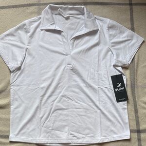 Glyder White Fairway Polo Short Sleeve Shirt Women's Medium